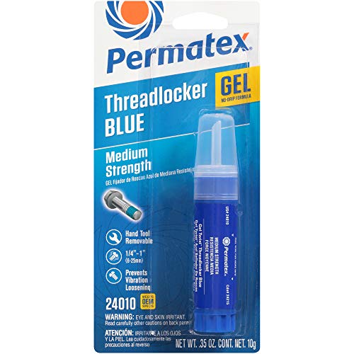 Permatex 24010-6PK Medium Strength Threadlocker Blue Gel, 10 g Gel Twist Applicator (Pack of 6) - Image 1