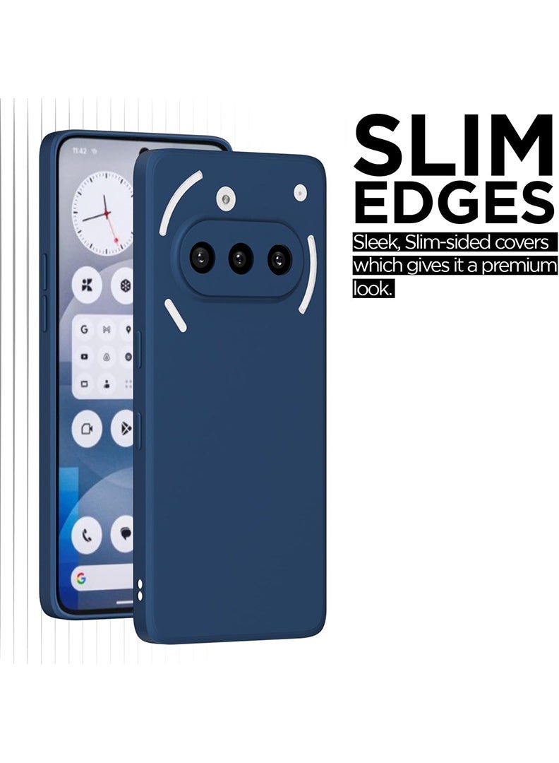 رفع القضية متوافق مع حافظة Nothing Phone 3a مقاس 6.77 بوصة، سيليكون سائل ناعم وممتاز [بطانة من الألياف الدقيقة المضادة للخدش] غطاء هاتف نحيف واقٍ مقاوم للصدمات لهاتف 3a 2025، أزرق - Image 3