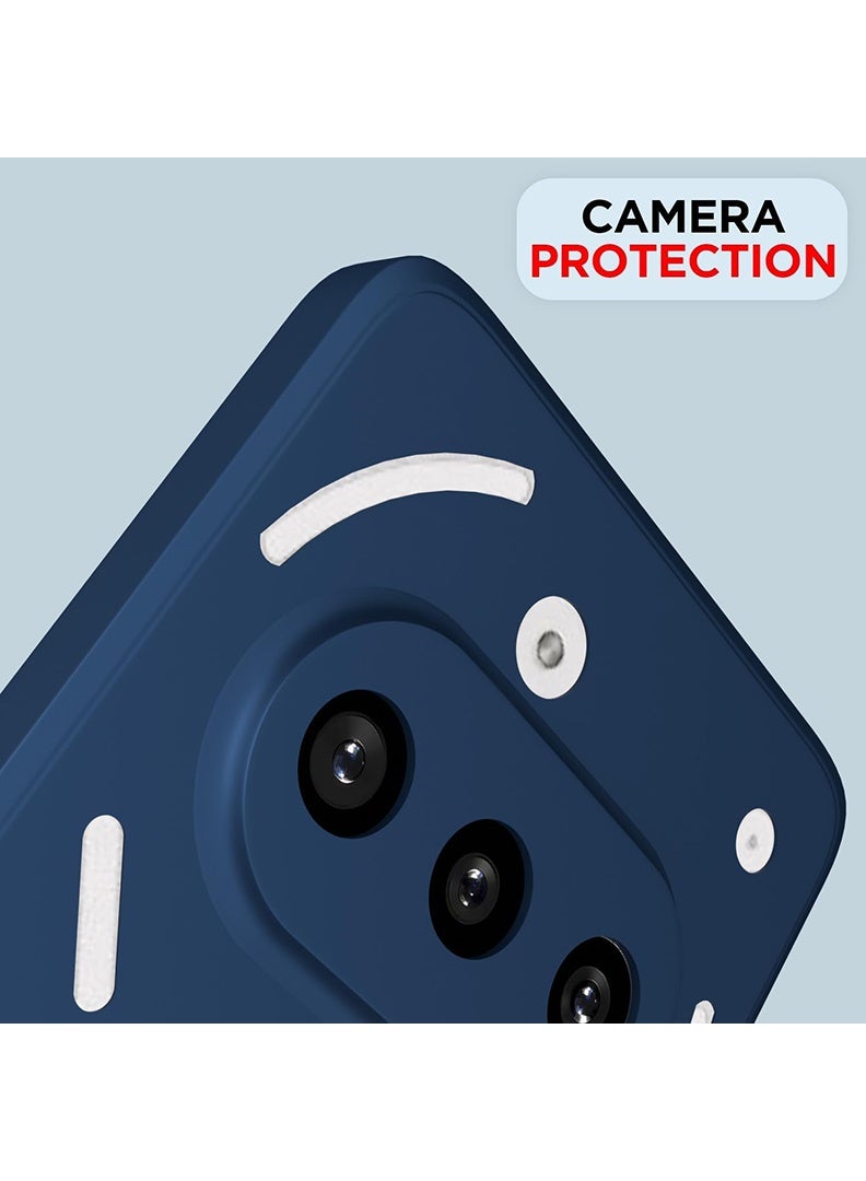 رفع القضية متوافق مع حافظة Nothing Phone 3a مقاس 6.77 بوصة، سيليكون سائل ناعم وممتاز [بطانة من الألياف الدقيقة المضادة للخدش] غطاء هاتف نحيف واقٍ مقاوم للصدمات لهاتف 3a 2025، أزرق - Image 4