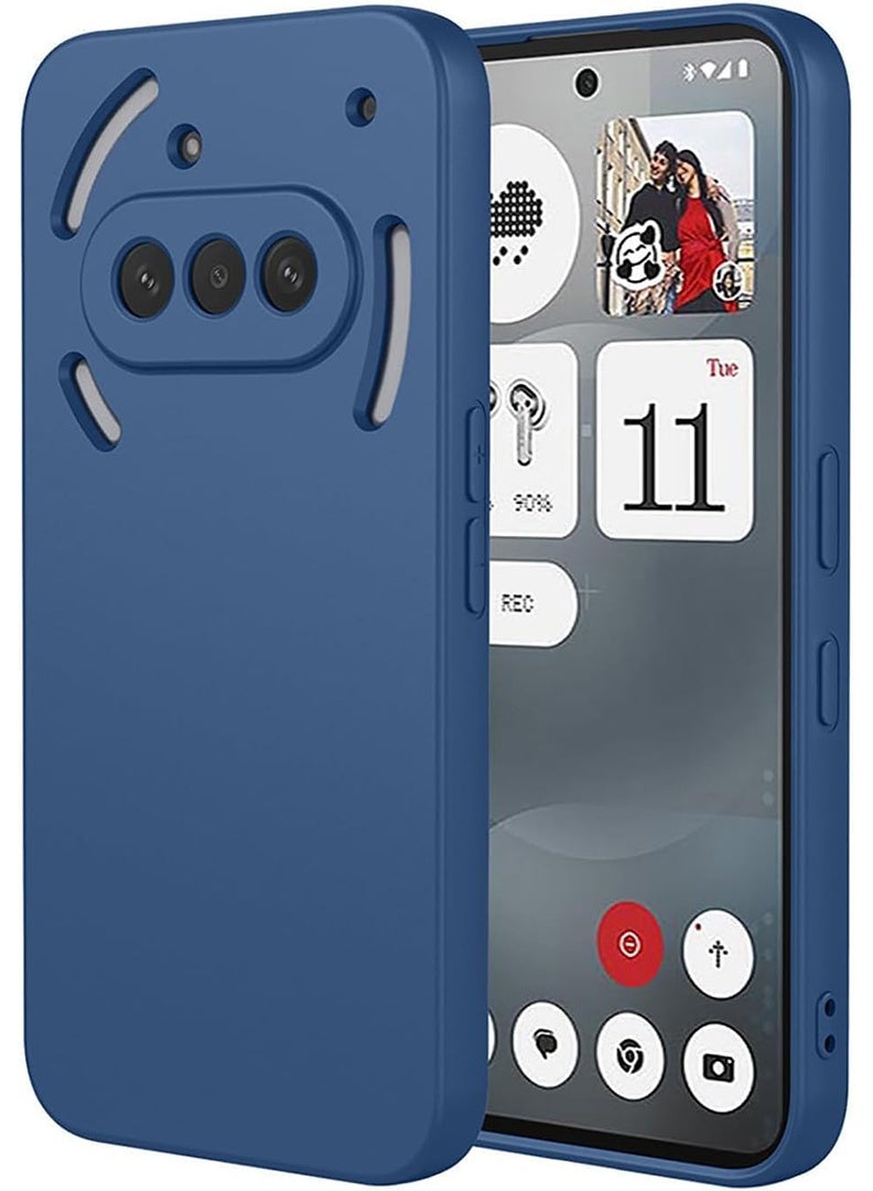 رفع القضية متوافق مع حافظة Nothing Phone 3a مقاس 6.77 بوصة، سيليكون سائل ناعم وممتاز [بطانة من الألياف الدقيقة المضادة للخدش] غطاء هاتف نحيف واقٍ مقاوم للصدمات لهاتف 3a 2025، أزرق - Image 1