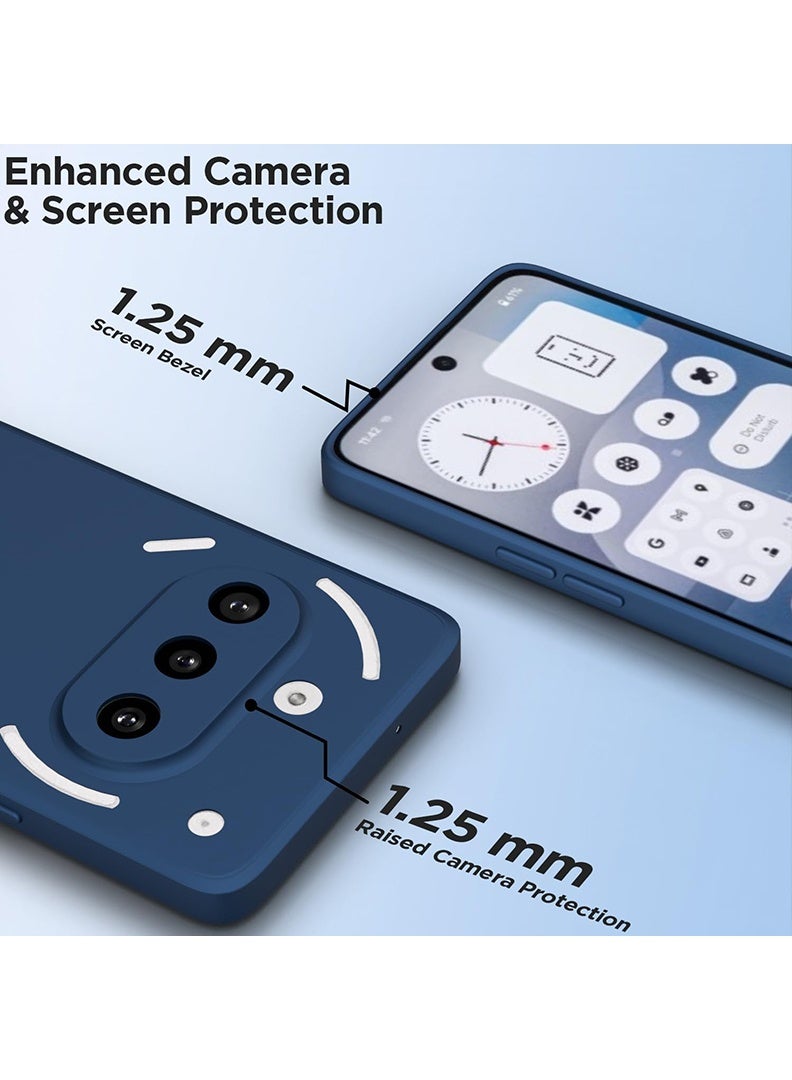 رفع القضية متوافق مع حافظة Nothing Phone 3a مقاس 6.77 بوصة، سيليكون سائل ناعم وممتاز [بطانة من الألياف الدقيقة المضادة للخدش] غطاء هاتف نحيف واقٍ مقاوم للصدمات لهاتف 3a 2025، أزرق - Image 2