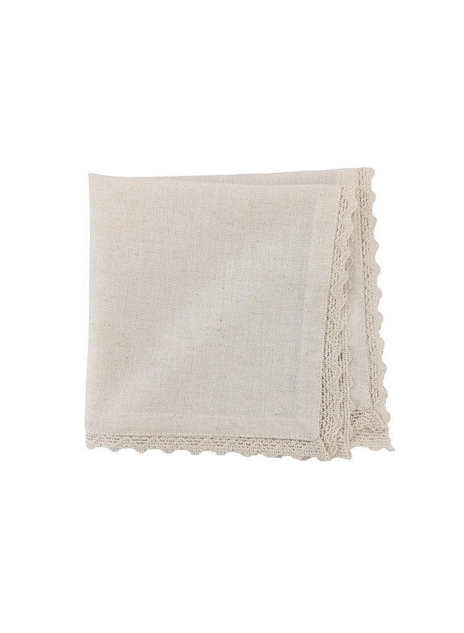 FINGERCRAFT Cloth Napkin 20x20 Inches Set of 6 Cotton Linen Blend Excellent Absorbency Washable and Reusable, Durable Dinner Napkin for Kitchen, Hotels, Party (Ivory, Set of 6 (20"x20")) - Image 1