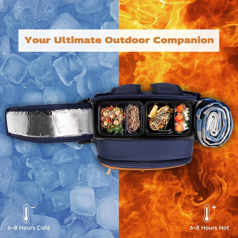 AW BRIDAL 22L Insulated Picnic Backpack Set for Couples - Image 3