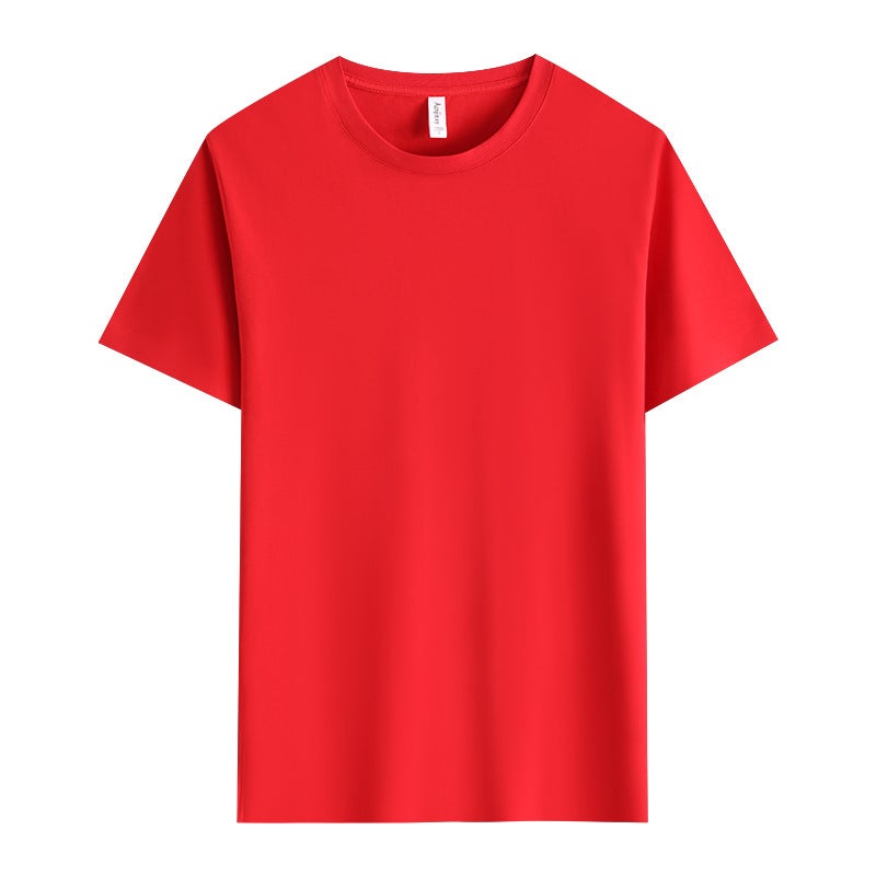New High-End Summer Round Neck T-Shirt Ice Silk Cotton Army Green T-Shirt Corporate Culture Shirt Advertising Shirt Logo - Image 1