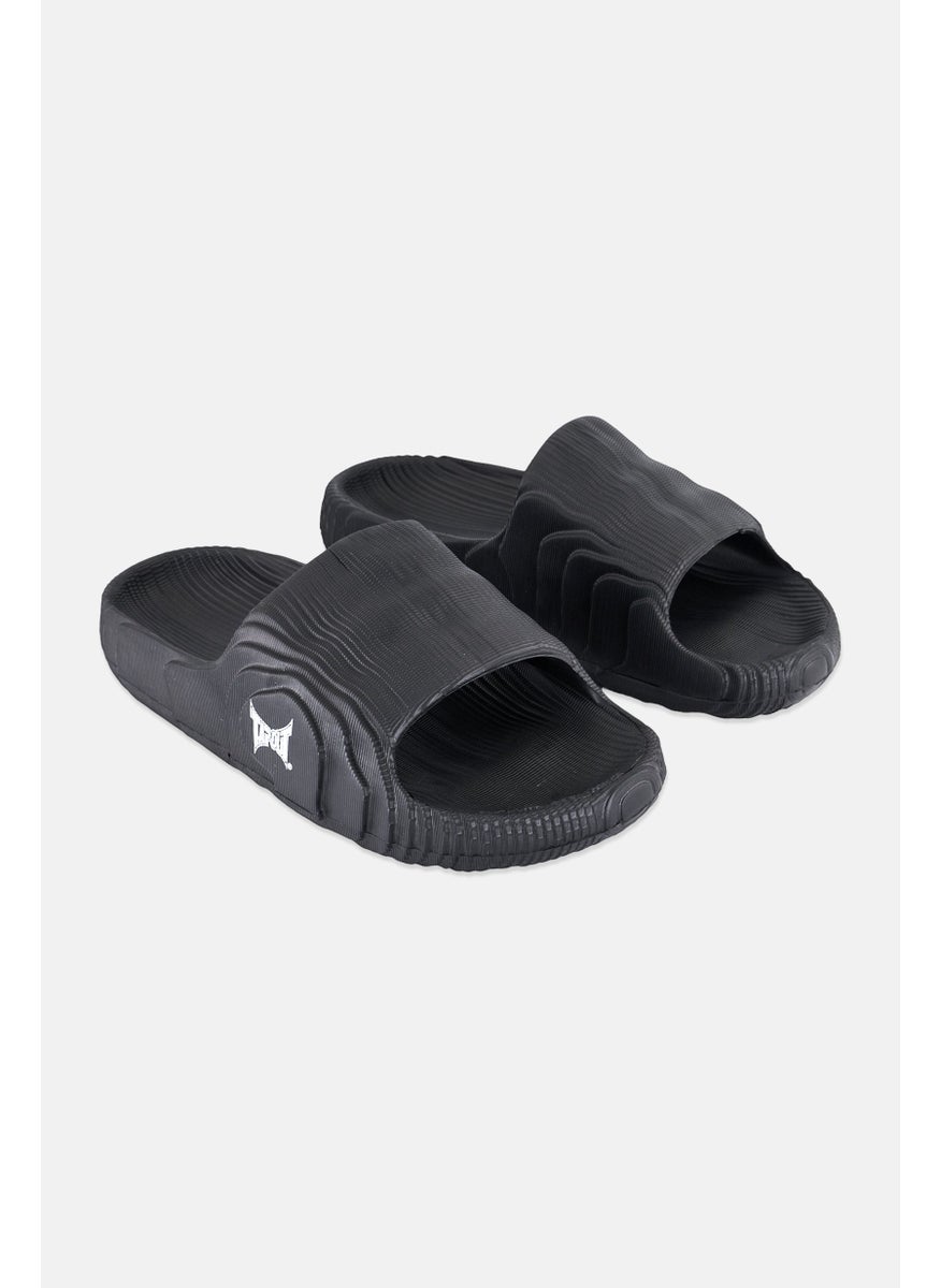 TapouT Men Brand Logo Slip On Slides, Black  - Image 1
