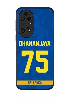 Rugged Black Edge Case for Huawei P50 Pro, Slim fit Soft Case Flexible Rubber Edges Thin Cover - Player Name - Dhananjaya de Silva, Jersey Number- 75