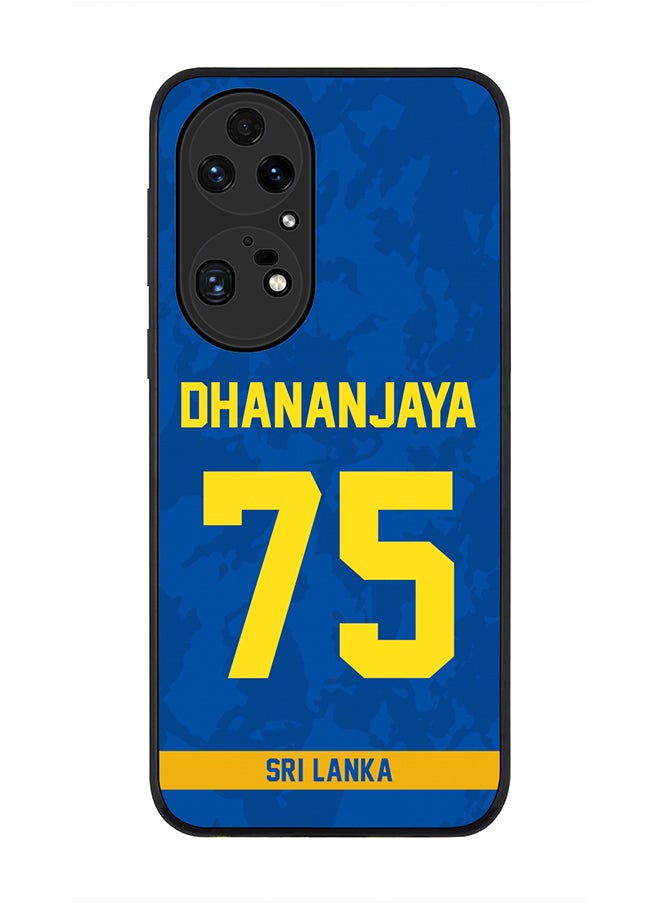 Stylizedd - Rugged Black Edge Case for Huawei P50 Pro, Slim fit Soft Case Flexible Rubber Edges Thin Cover - Player Name - Dhananjaya de Silva, Jersey Number- 75 - Image 1