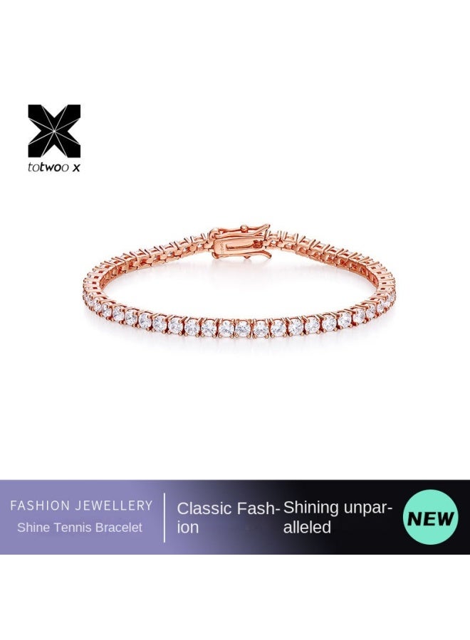 توتو Totwoo X Shining Tennis Bracelet Classic Fashion Simple Shining Bracelet Hip Hop Shining Zircon Bracelet - Image 1