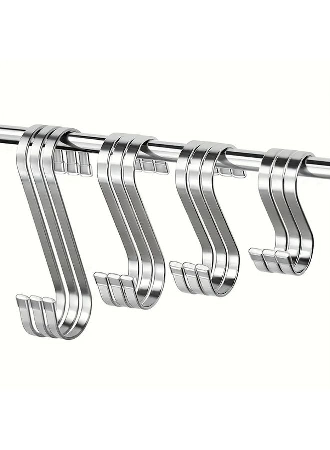 10 خطافات كبيرة الحجم على شكل S متينة من الفولاذ المقاوم للصدأ مقاومة للصدأ للمطبخ - Image 2