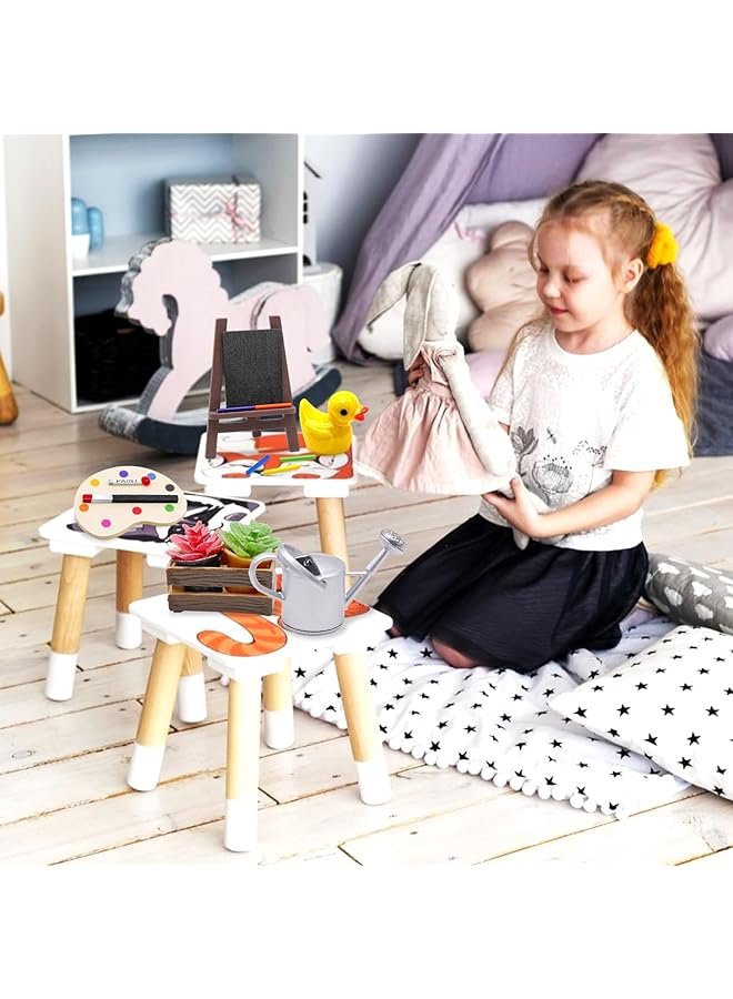 KASTWAVE Mini Painting Art Set Miniature Easel Palette Watercolor Brush Potted Plant & Watering Can Field Sketch Scene Props For Dollhouses Diy Dioramas And Model Decor - Image 2