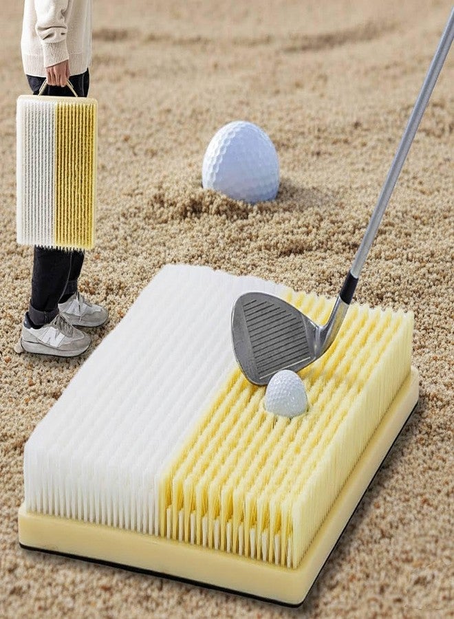 Japard Golf Practice Mat Bunker with Handle Dual Mode Sand Trap Trainer with Shallow & Deep Pit Simulation, 15.5" x 11.6'' Portable Hitting Mat for Indoor Outdoor Men - Image 1
