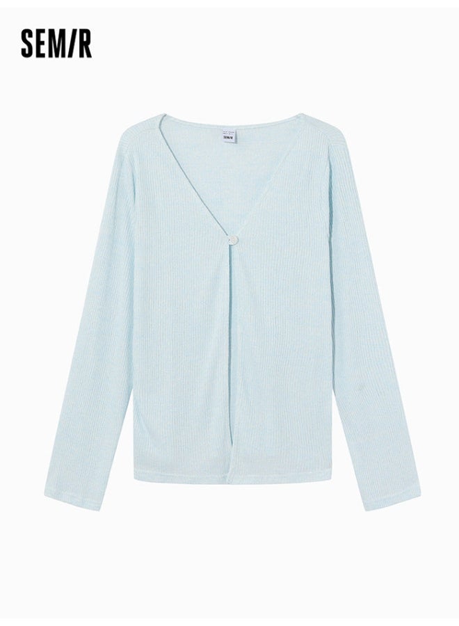 سيمير كارديغان بخامة منقوشة مضلعة للنساء - Image 1