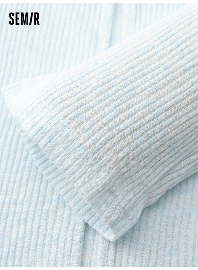 سيمير كارديغان بخامة منقوشة مضلعة للنساء - Image 4