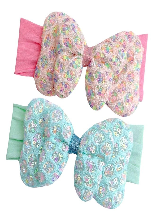 AMYCAUR Multi-coloured hairband Elastic Kids Headband Hair Accessory for Baby Girls and Kids | Soft And Comfortable Baby Girls Shower Gift For Newbron Baby | Random Color (2 Pcs, Big) - Image 2