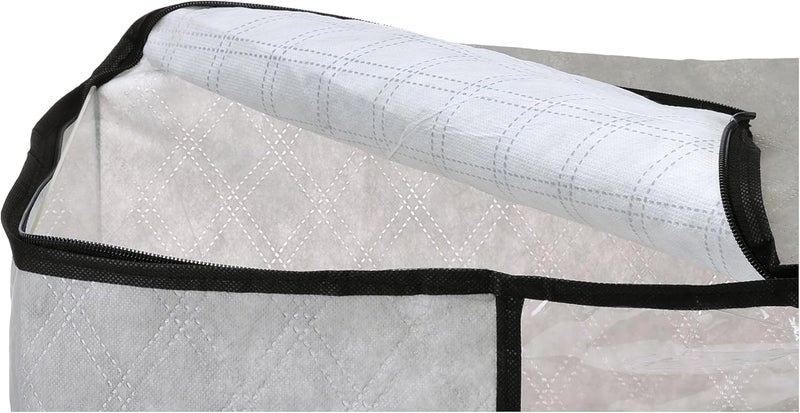 منظم تخزين الملابس بمقبض مقوى ونافذة شفافة - قم بزيادة مساحتك مع التخزين الخاص بنا (مجموعة قطعة واحدة ، قماش - Image 4