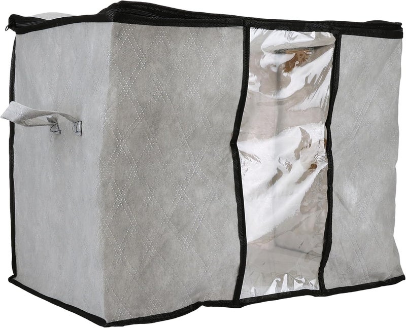 منظم تخزين الملابس بمقبض مقوى ونافذة شفافة - قم بزيادة مساحتك مع التخزين الخاص بنا (مجموعة قطعة واحدة ، قماش - Image 2