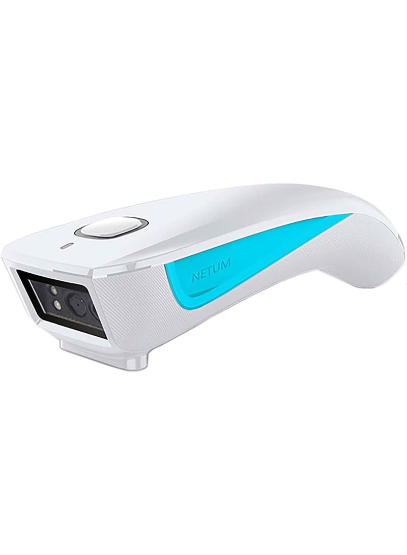 NETUM Upgraded Mini Bluetooth 2D QR Barcode Scanner, 3 in 1 Wireless Portable Pocket Small 1D 2D Bar Code Reader, Automatic Fast, Precise scanning for POS, C850 White  - Image 1