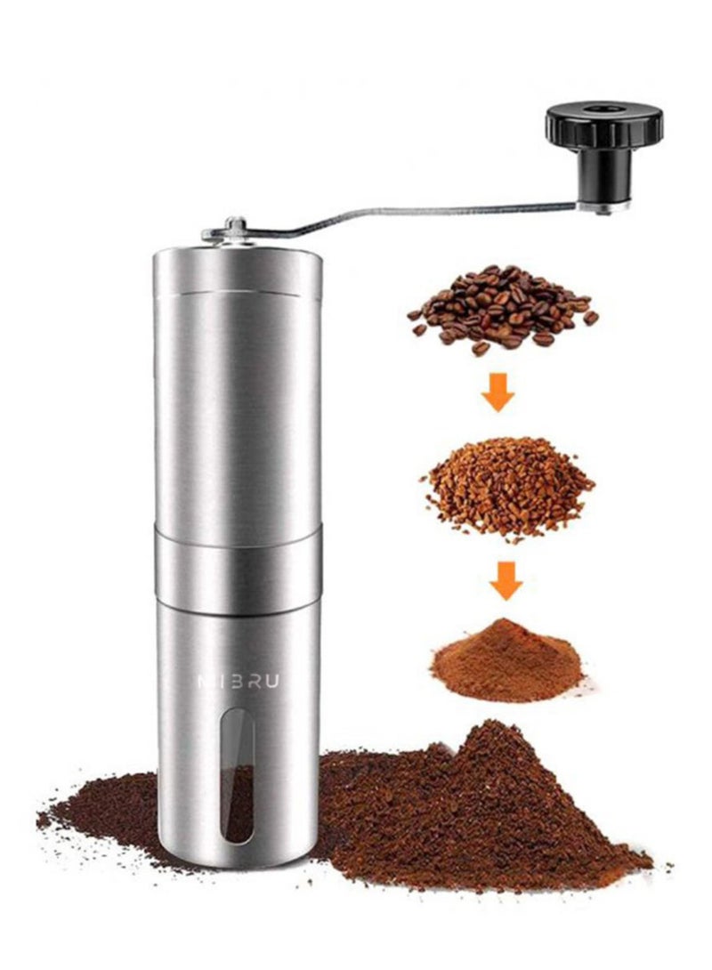MIBRU Manual Coffee Bean Grinder 30g Silver/Black - Image 2