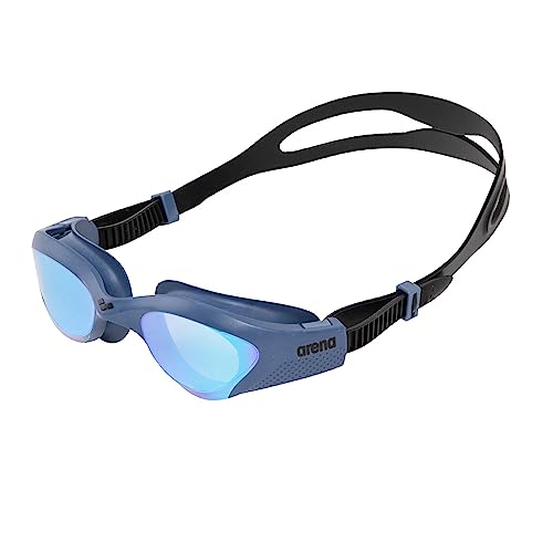ARENA Unisex Adult The One Swim Goggles for Men and Women Watertight Fit Orbit-Proof Seals Anti-Fog Coated Mirror Lens, Blue Gray/Blue Black - Image 1