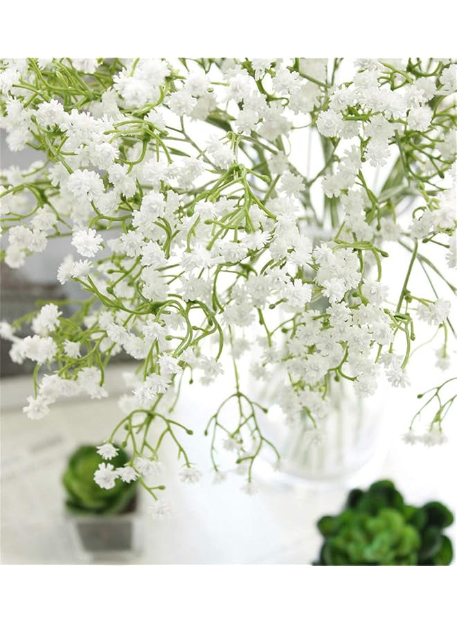 إيروريكس 9 قطع زهور اصطناعية طويلة الساق من نبات الجبسوفيلا الاصطناعي الملمس الحقيقي للمنزل والمكتب والديكور الداخلي والخارجي لحفلات الزفاف والأثاث الاحتفالي باللون الأبيض - Image 4