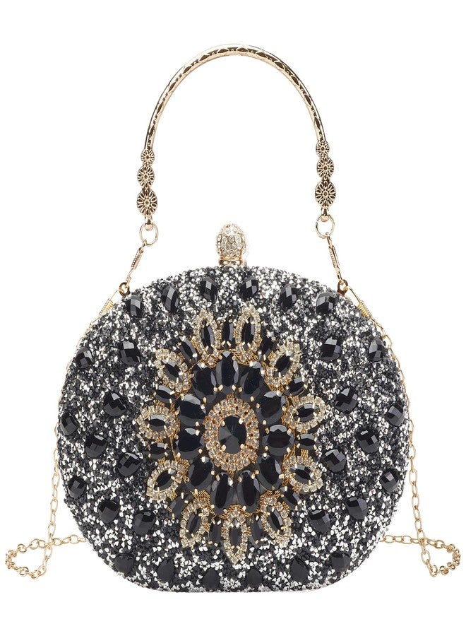 Suhatjia Rhinestone Pearl Purse Women Evening Clutch Purse,Party Pearl Purses for Women Evening,Green Clutch Purses for Women, Black - Image 1