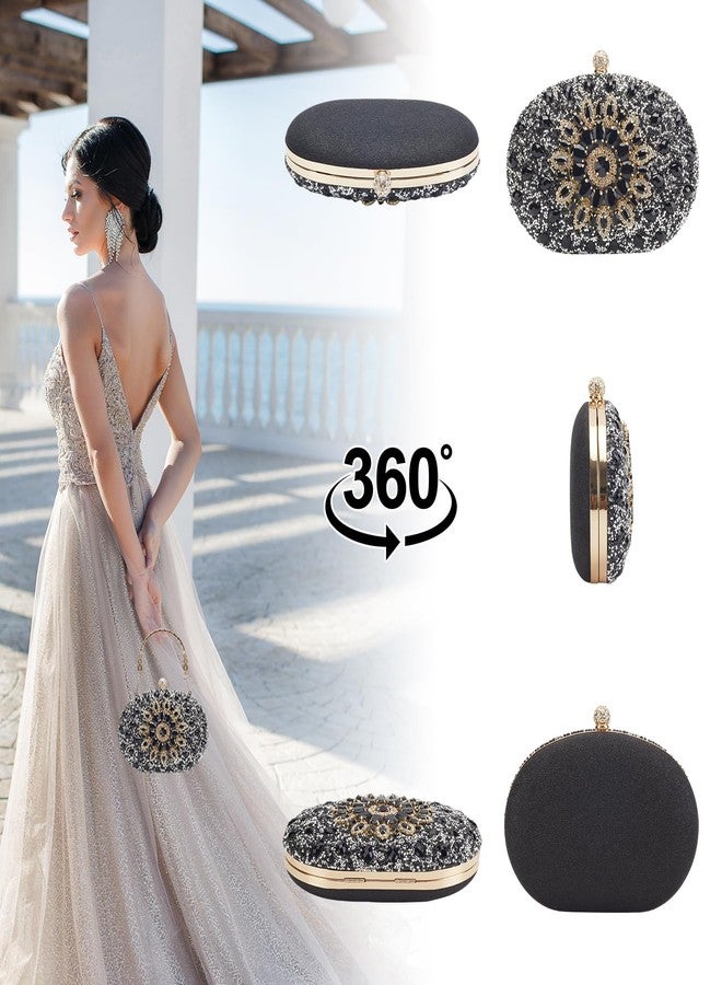 Suhatjia Rhinestone Pearl Purse Women Evening Clutch Purse,Party Pearl Purses for Women Evening,Green Clutch Purses for Women, Black - Image 4