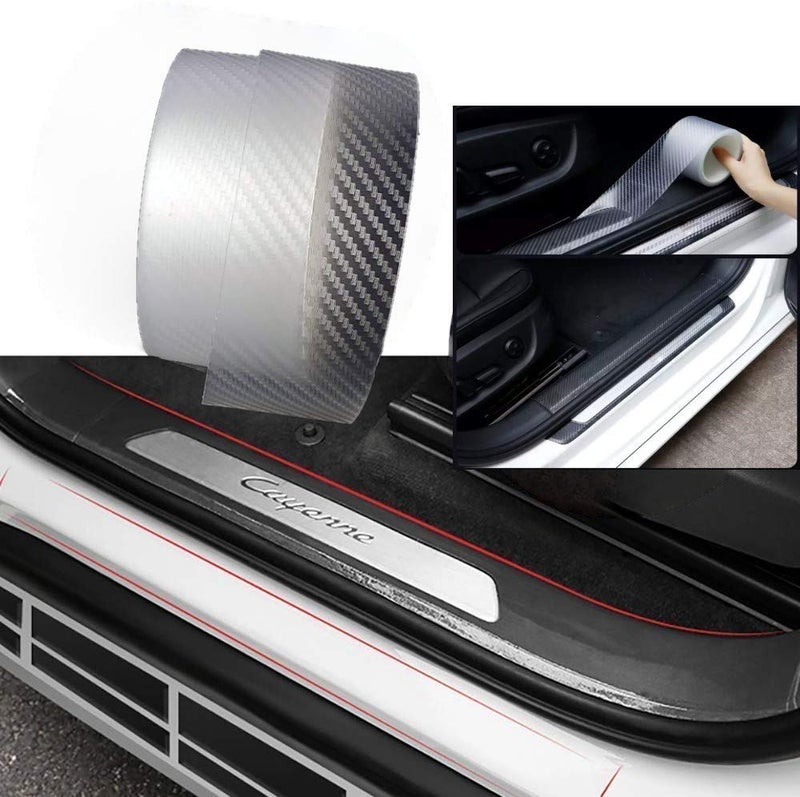 CareFlection Car Door Transparent Carbon Fiber Seal Strip Door Edge Guard Bumper Cover Strips Entry Sill Scuff Plate Anti-Scratch (5cm x 5metre) Compatible for All Cars - Image 1