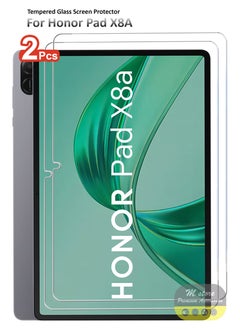 2 Pieces Honor Pad X8A 11 Inch Tempered Glass Screen Protector – High Transparency, Delicate Touch, Anti-Explosion, Smooth Arc Edges, Easy Installation, Screen Protector for Honor Pad X8A