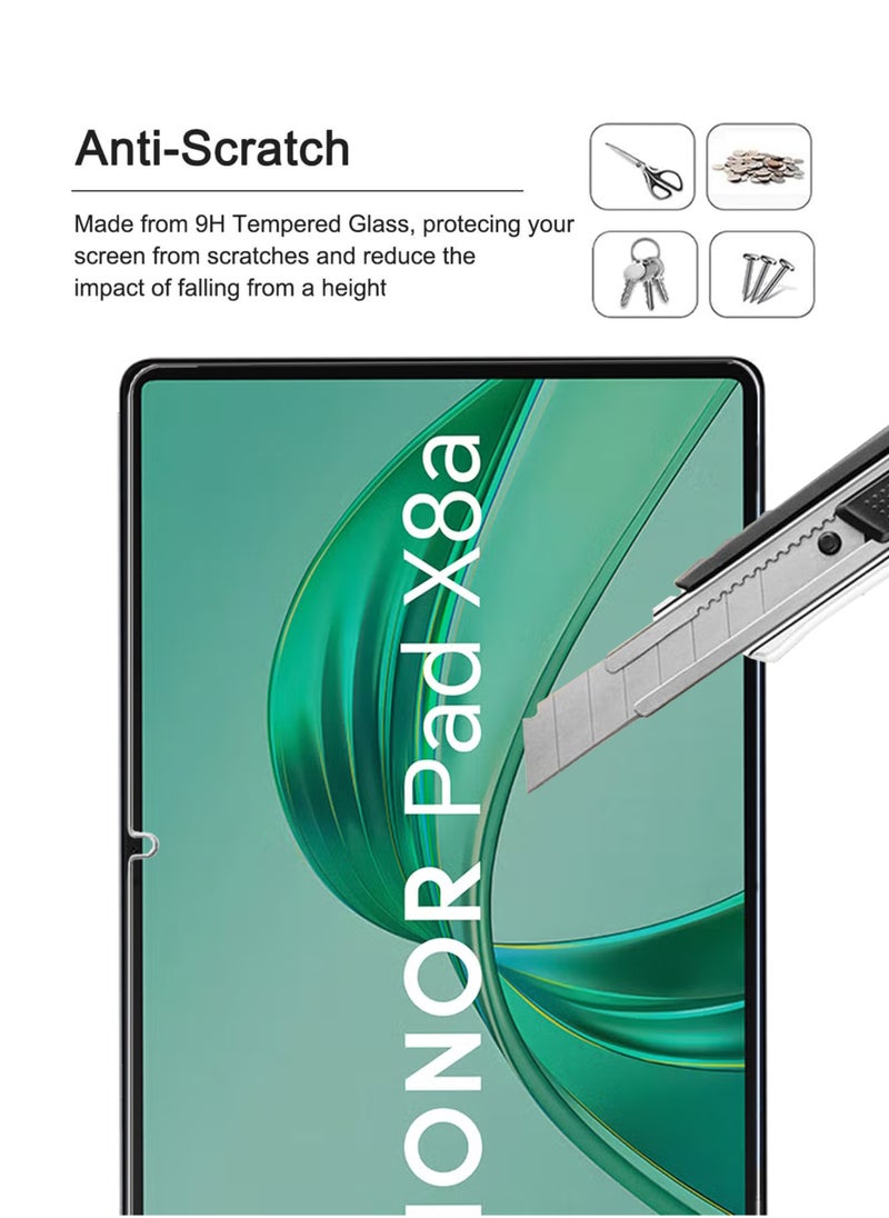 Generic - 2 Pieces Honor Pad X8A 11 Inch Tempered Glass Screen Protector – High Transparency, Delicate Touch, Anti-Explosion, Smooth Arc Edges, Easy Installation, Screen Protector for Honor Pad X8A - Image 1