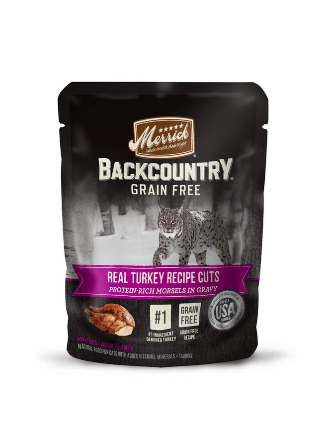Merrick Backcountry Grain Free Gluten Free Premium High Protein Wet Cat Food, Turkey Recipe Cuts With Gravy - (Pack of 24) 3 oz. Pouches - Image 1