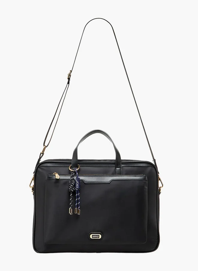 MISSY Solid Laptop Bag with Detachable Strap