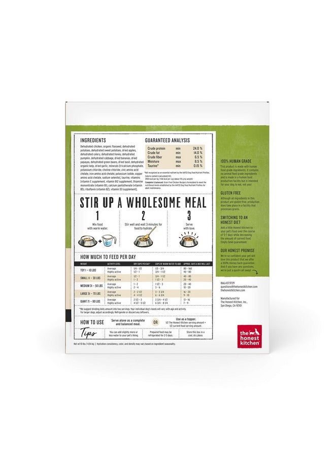 the honest kitchen The Honest Kitchen Human Grade Dehydrated Grain Free Dog Food - Complete & Balanced Meal or Topper - Chicken 10 Pound (makes 40 Pounds)  - Image 2