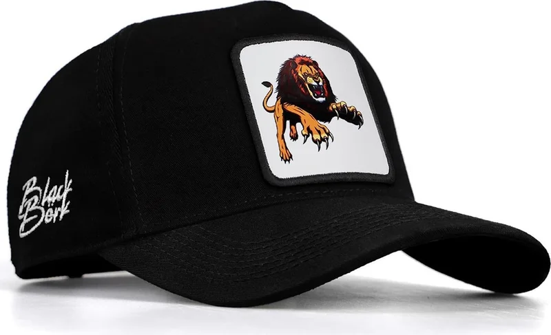 Black Börk BlackBörk V1 Baseball Lion - Unisex Black Hat (Cap) with 5 Code Logo