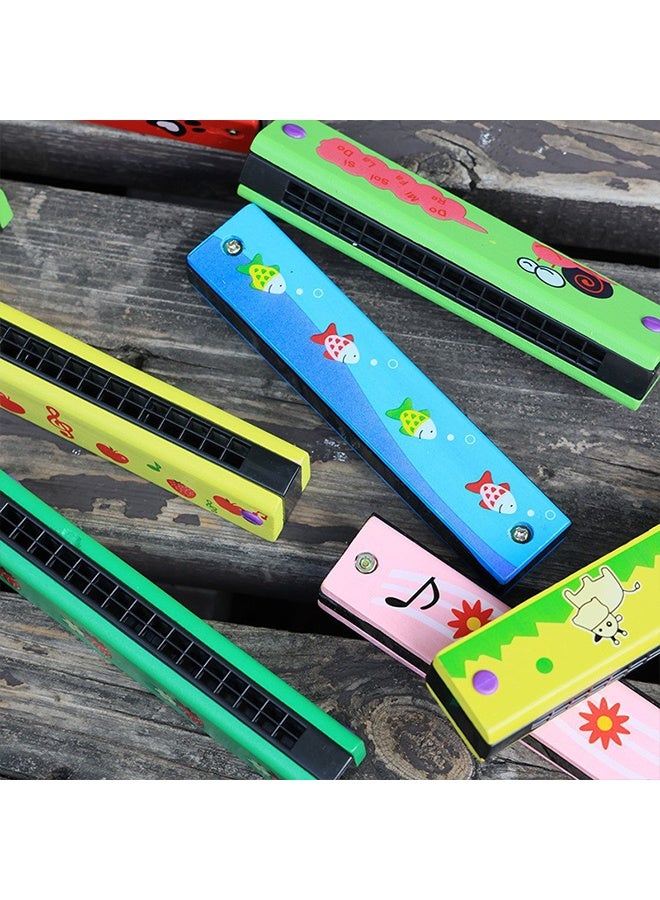 BEBLOSSOM 4-Pack Children’s Harmonicas – 16-Hole Double-Row Cartoon Harmonica Set, Non-Toxic Wooden Musical Instrument for Kids (3+) & Beginners, Lightweight, Pure Tone & Easy to Play - Image 5