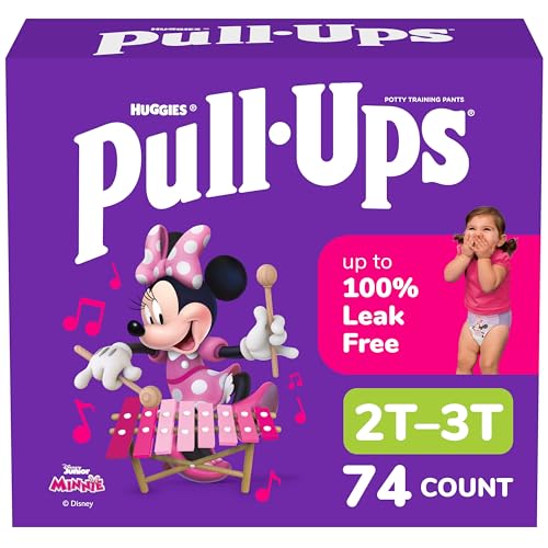 Pull-Ups Girls' Potty Training Pants, Size 2T-3T Training Underwear (16-34 lbs), 74 Count - Image 1