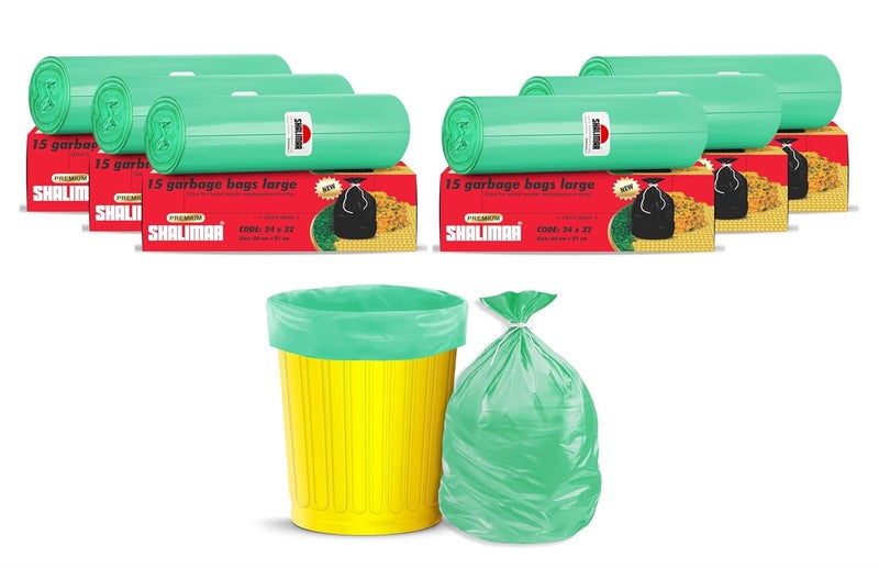 shalimar Shalimar Premium Lavender Fragrance Scented Garbage Bags Large Size 24x32 Inches90 Bags Pack of 6 Rolls with 15 Bags Each for Dustbin BagTrash Bag Green Perforated Box for Easy Dispensing  - Image 1