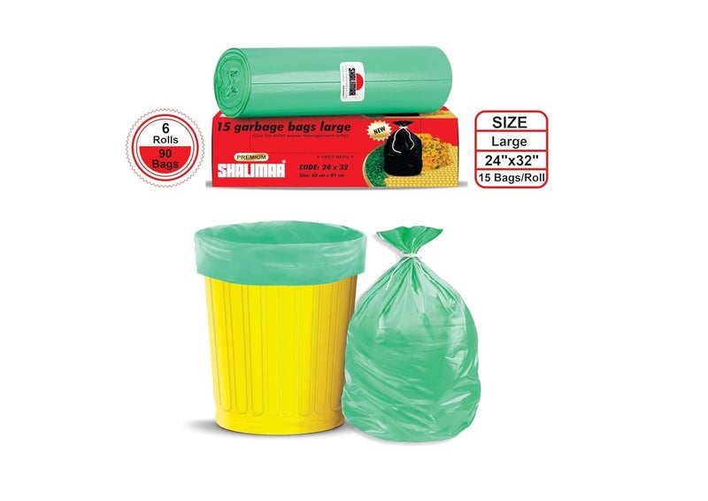 shalimar Shalimar Premium Lavender Fragrance Scented Garbage Bags Large Size 24x32 Inches90 Bags Pack of 6 Rolls with 15 Bags Each for Dustbin BagTrash Bag Green Perforated Box for Easy Dispensing  - Image 4