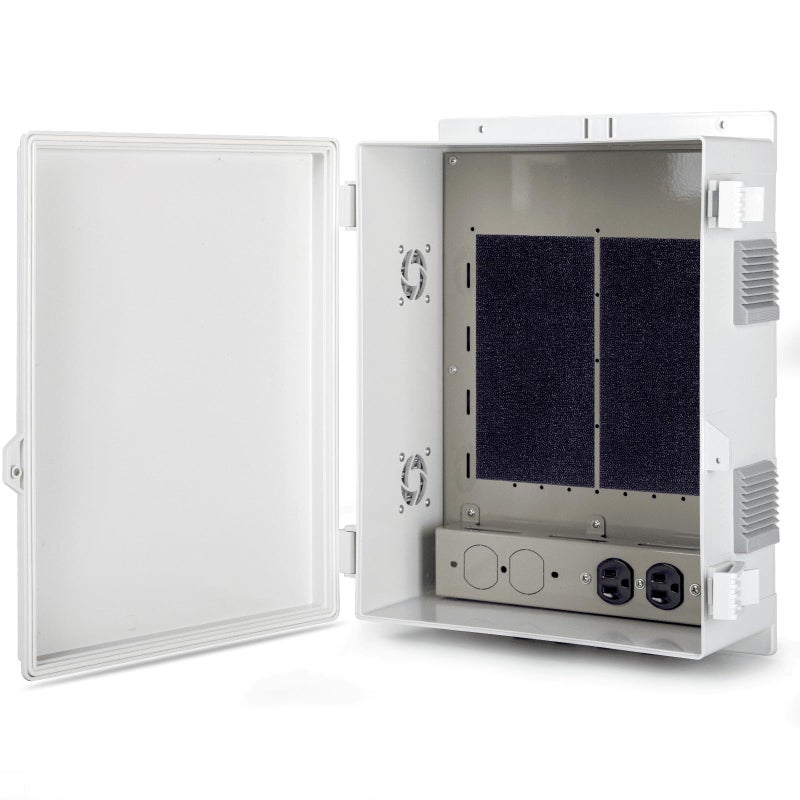 Namunanee Outdoor Electrical Junction Box with High Power Outlet 16 H 12 L 59 W ABS Water Resistant Enclosure with Internal Mounting Panel Hinged Cover