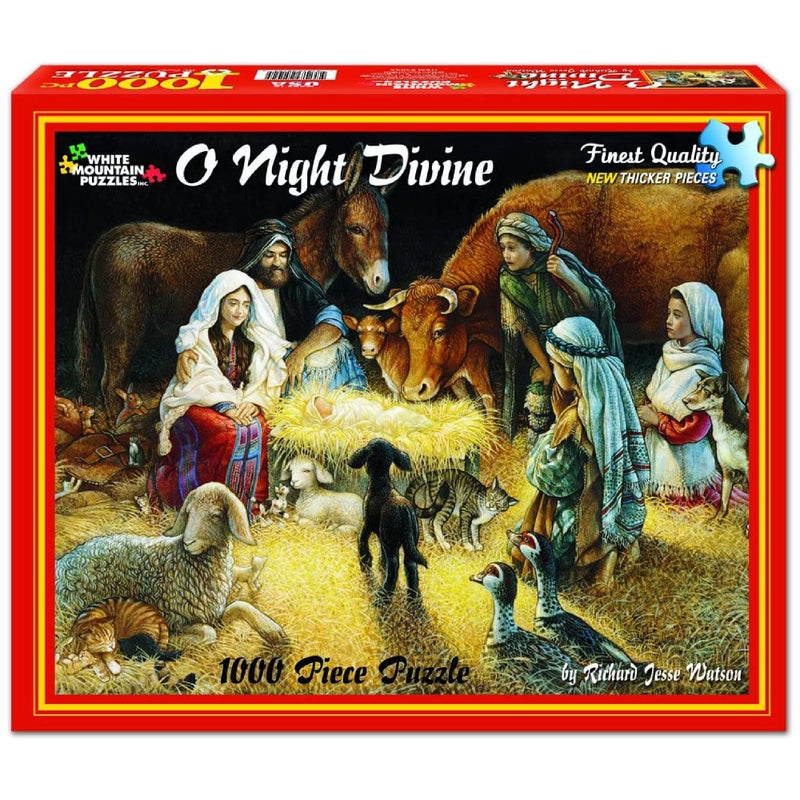 White Mountain O Night Divine Christmas Puzzles 1000 Pieces Jigsaw Puzzle for Adults and Family - Image 2