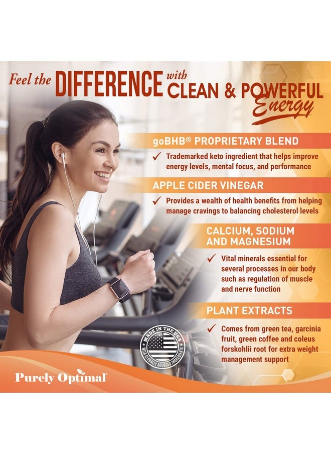 Purely Optimal - Premium Keto+Apple Cider Vinegar Pills Promote Ketosis Boost Energy & Focus Support Metabolism Manage Cravings W/Garcinia Cambogia Keto Bhb Exogenous Ketones 90 Capsules - Image 1