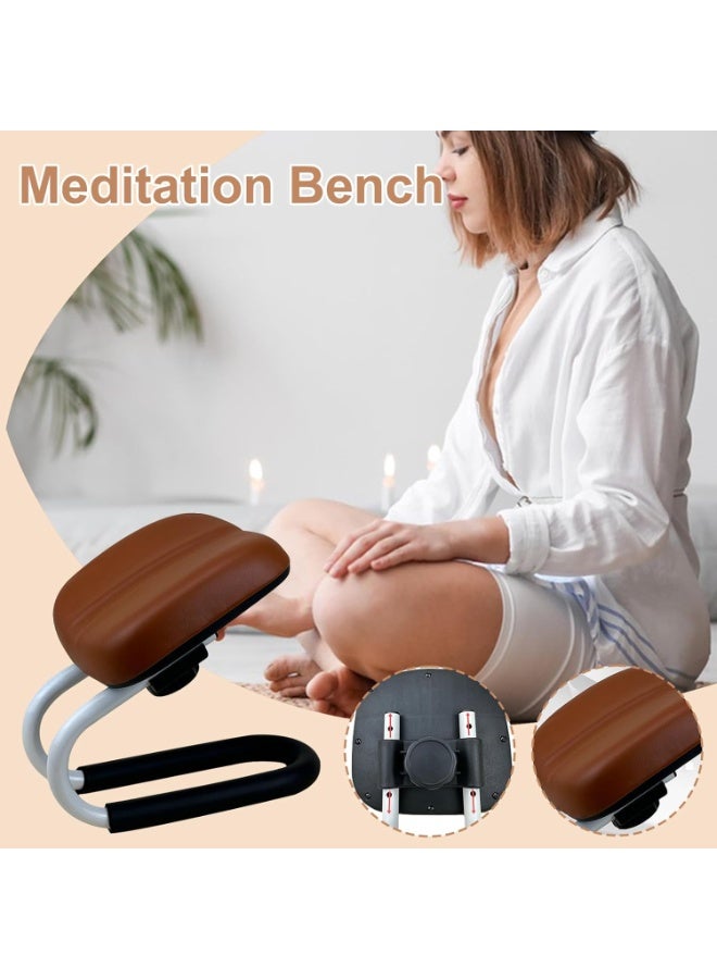 WALALLA Prayer Kneeling Bench,Adjustable Metal Stool, Meditation Cushion Seat With Non-Slip Leg Sleeve, Portable Chair for Home Yoga Studio, Comfortable Prayer Bench for Daily Use - Image 1