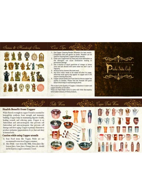 Prisha India Craft Prisha India Craft Luxury Design Copper Glass Tumbler 300 ML Set of 6  - Image 2
