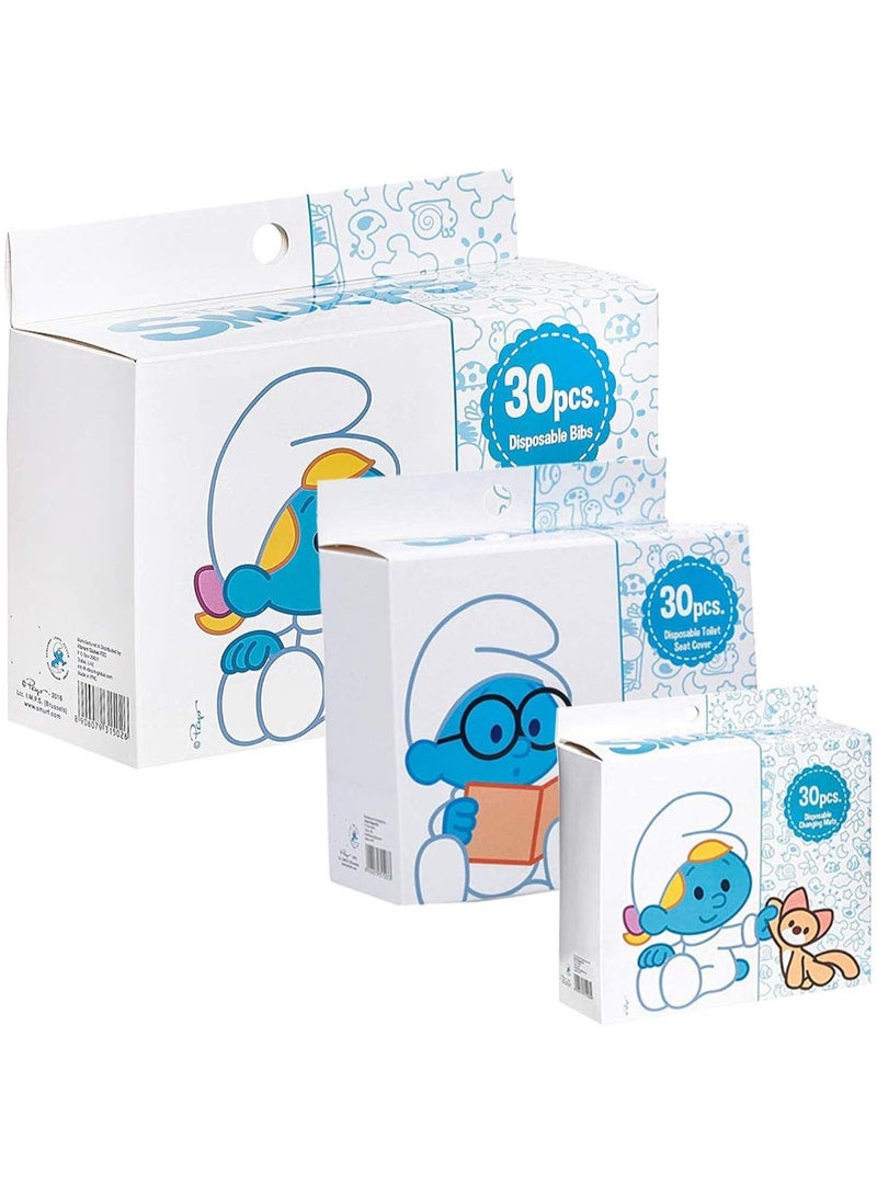 مجموعة كومبو من السنافر - 30 قطعة للاستخدام مرة واحدة