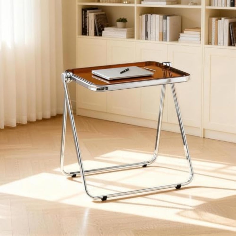 Acrylic Folding Table, Portable Laptop Bed Tray Desk, Adjustable Snack Side Table for Couch, Bedroom, Office Small Spaces - Image 2