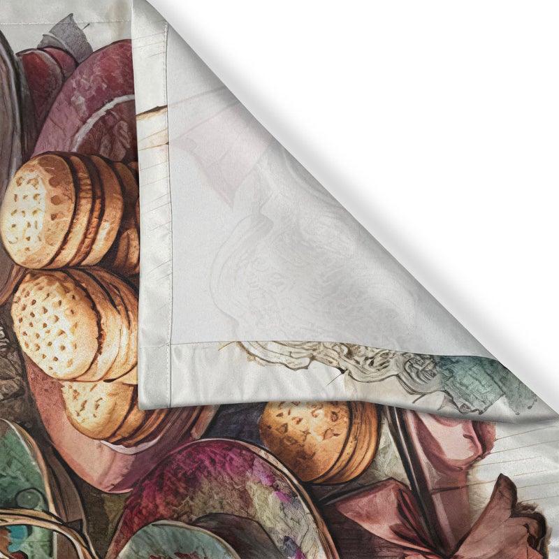 Ambesonne English Aura Kitchen Curtains  Vintage Farmhouse Tea Time Scenario with Gentle Peony Flowery Print  Window Drapes 2 Panel Set for Kitchen Cafe Decor  55"" x 39""  Sea Green Multicolor - Image 3