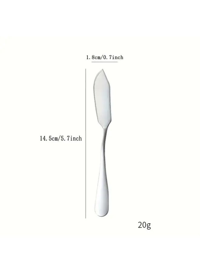 2 Pcs Stainless Steel Silvery Yellow Butter Knife Cream Spatula For Fruit Jam Cheese Spread 5.7 Inches - Image 3