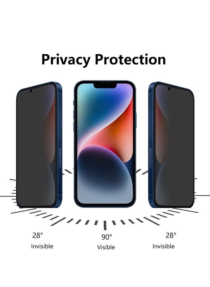BORTONY Pack of 2 iPhone 14 Plus /13 Pro Max Privacy Screen Protector 9H Anti Spy Dark Film Guard Case Friendly Bubble Free Tempered Glass for Apple iPhone 14Plus/13 Pro Max 6.7 Inch 2022  - Image 2