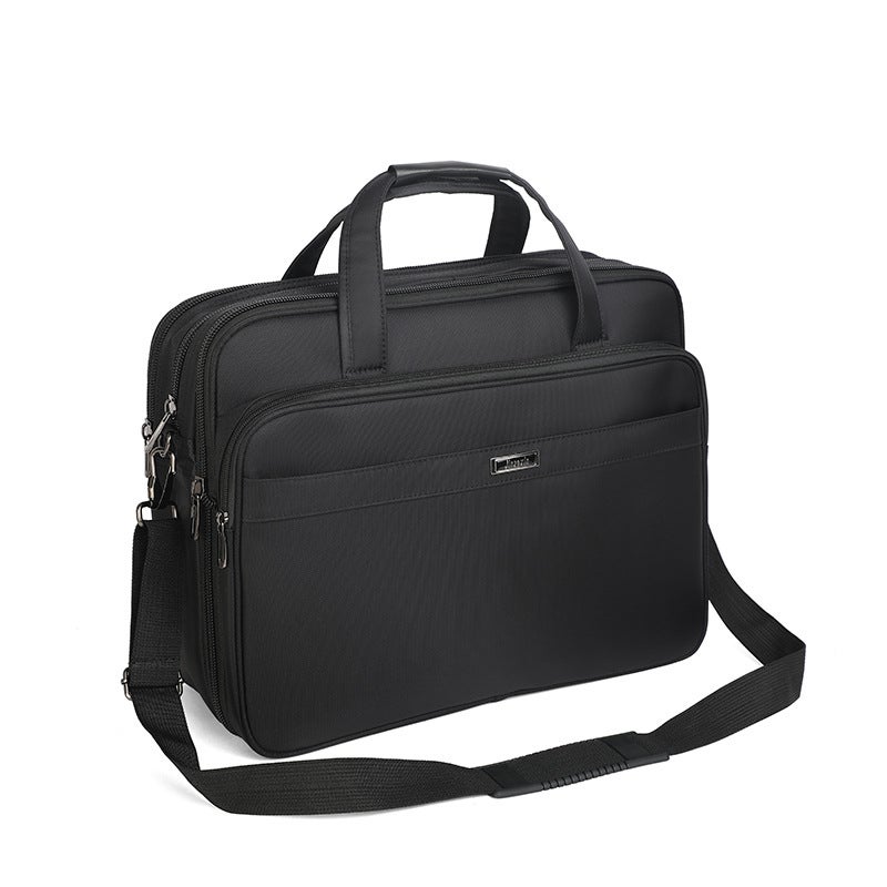 Large Capacity Information Bag Shoulder Laptop Bag 16-inch 17-inch Portable Briefcase Crossbody Travel Bag Black 