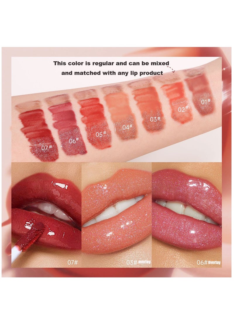 DEROL Lip Gloss Plumper Hyaluronic Acid High Shine Super Shine Non-Sticky Color Lips Stain Oil Liquid Lipstick Glaze Glitter Lifter Long Lasting Waterproof Moisturizing for Women Girls  - Image 5