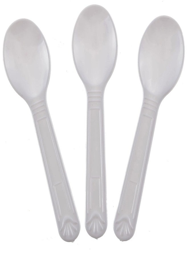 Green Direct Mini Plastic Tasting Spoons And Ice Cream Spoons (Pack with 100 spoons) - Image 1